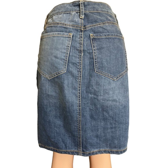 Unbranded Womens Mini Skirt Size 6 Regular Medium Wash Front Slit Pockets 30x21 - Picture 2 of 7